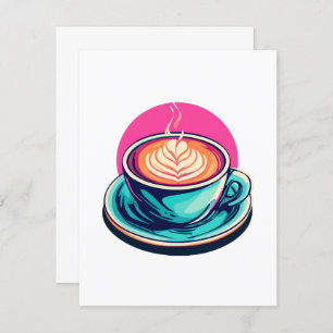 Cappuccino coffee cup enclosure card
