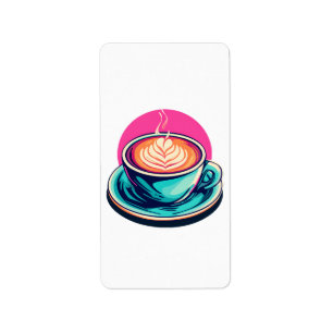Cappuccino coffee cup label
