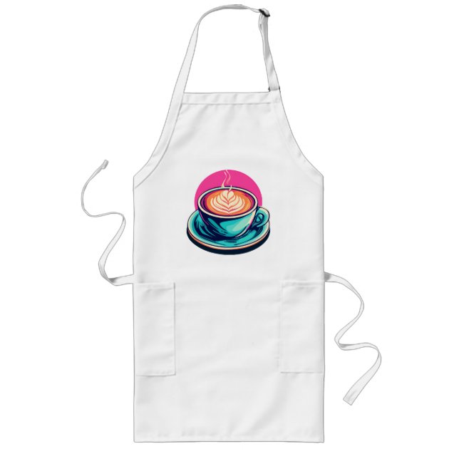 Cappuccino coffee cup long apron (Front)