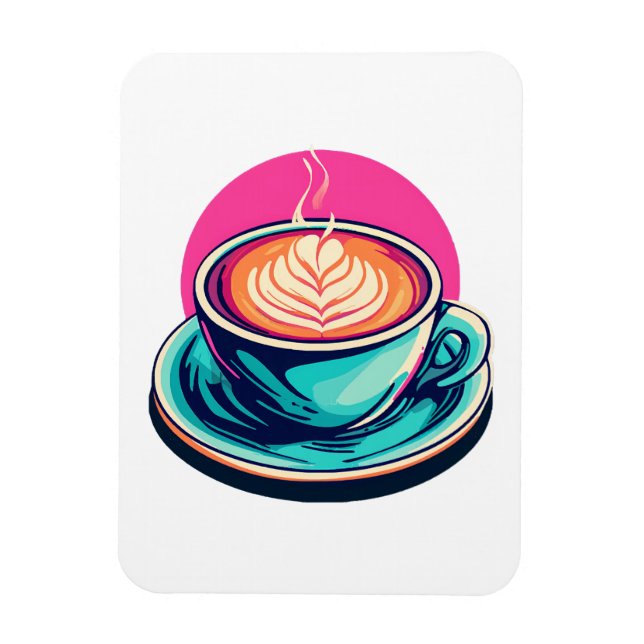 Cappuccino coffee cup magnet (Vertical)