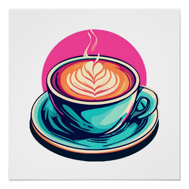 Cappuccino coffee cup poster (Front)