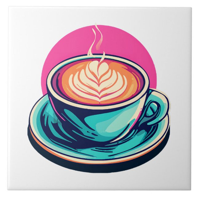Cappuccino coffee cup tile (Front)