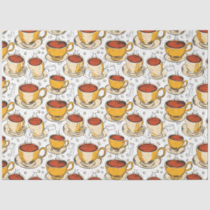 Cappuccino Coffee ephemera collage pattern Tissue Paper