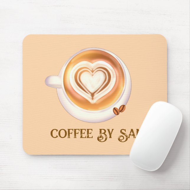 Cappuccino Coffee Mouse Mat (With Mouse)