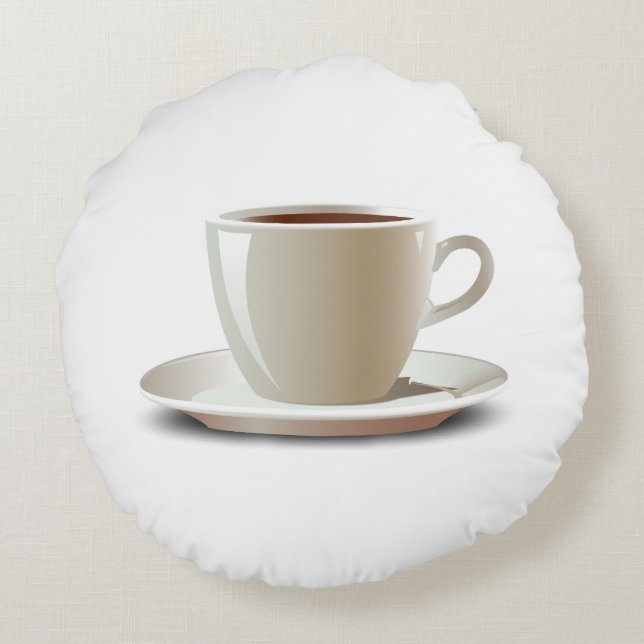 Cappuccino Coffee Mug Round Cushion (Back)