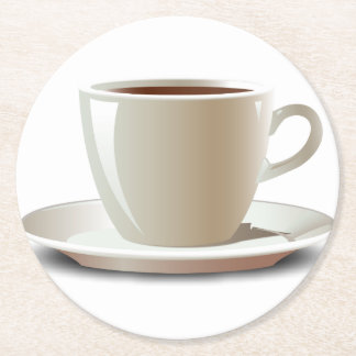 Cappuccino Coffee Mug Round Paper Coaster