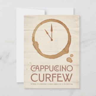 Cappuccino Curfew – 11AM Coffee Postcard