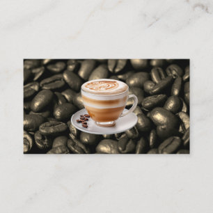 Cappuccino Drink \ Coffee Beans Business Card