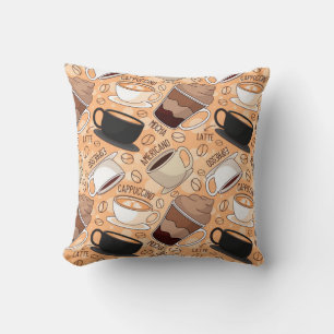 Cappuccino, Espresso, Latte, Mocha, Americano Fun Cushion