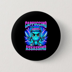 Cappuccino Ino Brainrot Italian Meme  6 Cm Round Badge