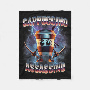 Cappuccino Ino Brainrot Italian Meme Fleece Blanket