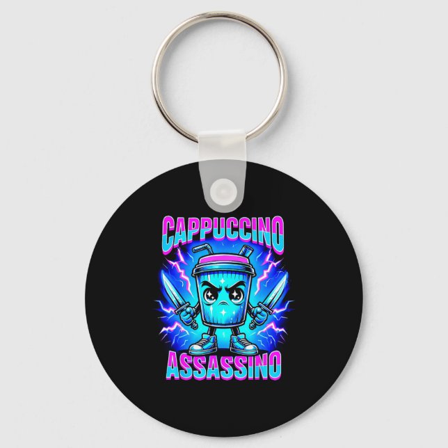 Cappuccino Ino Brainrot Italian Meme  Key Ring (Front)