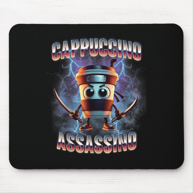 Cappuccino Ino Brainrot Italian Meme  Mouse Mat (Front)