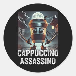 Cappuccino Ino, Italian Brainrot Meme, Espresso Me Classic Round Sticker