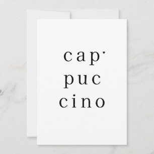 Cappuccino - minimalistic typography card