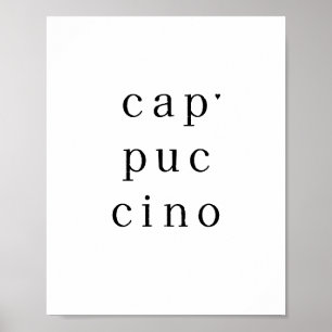 Cappuccino - minimalistic typography poster