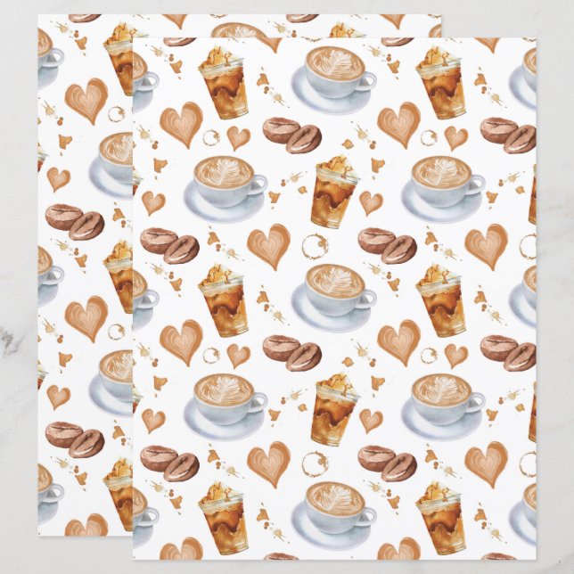 Cappuccino Scrapbook Paper (Front/Back)