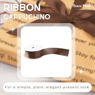 Cappuccino Simple Plain Modern Elegant Present Satin Ribbon