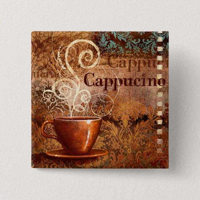 Cappucino 15 Cm Square Badge (Front)