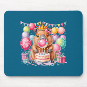 Cappy birthday to cute capybara birthday girls mouse mat