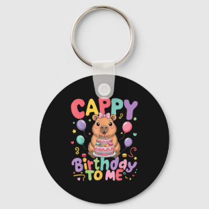 Cappy Birthday To Me Cute Capy Capybara Birthday G Key Ring