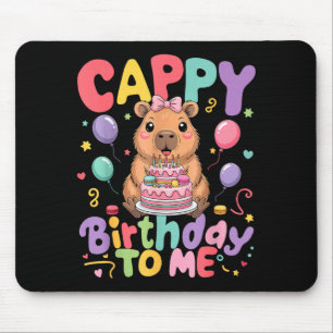 Cappy Birthday To Me Cute Capy Capybara Birthday G Mouse Mat