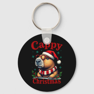 Cappy Christmas Capybara Holiday Artwork For Capyb Key Ring