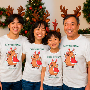 Cappy Christmas Funny Capybara reindeer headband  Tri-Blend Shirt