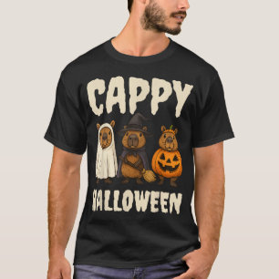 Cappy Halloween Capybara Ghost Witch Pumpkin Spook T-Shirt
