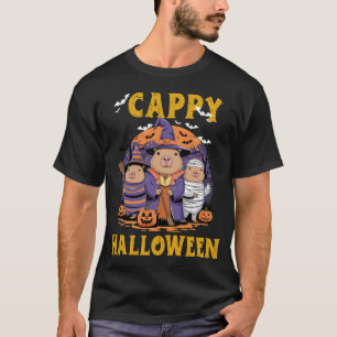 "Cappy Halloween Capybara Pumpkin T-Shirt – Cute F