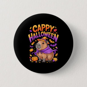 Cappy Halloween Capybara Witch  6 Cm Round Badge