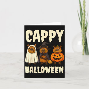 Cappy Halloween Funny Capybara Ghost Witch Pumpkin Card