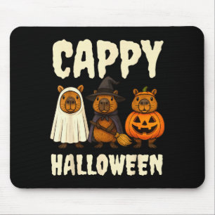 Cappy Halloween Funny Capybara Ghost Witch Pumpkin Mouse Mat