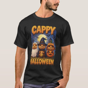Cappy Halloween Funny Three Capybara Ghost Witch P T-Shirt