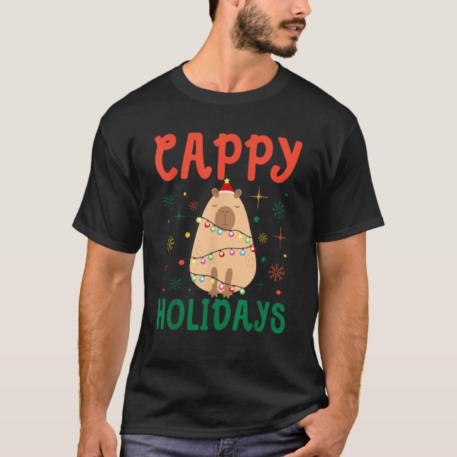 Cappy Holidays Animal Lover Xmas Funny Christmas C T-Shirt (Front)