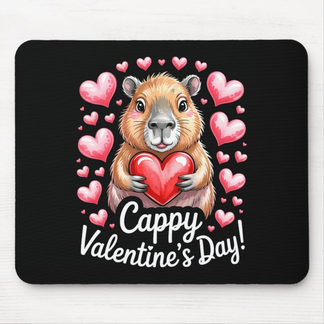 Cappy Valentine’s Day Cute Capybara Heart Design P Mouse Mat (Front)