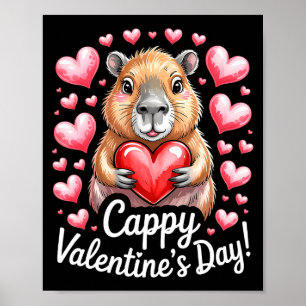 Cappy Valentine’s Day Cute Capybara Heart Design P Poster