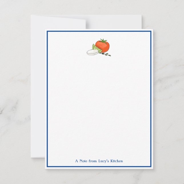 Caprese Italian Chef’s Note Stationery Card (Front)