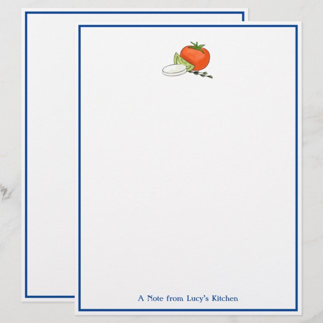 Caprese Italian Chef’s Note Stationery Letterhead (Front/Back)