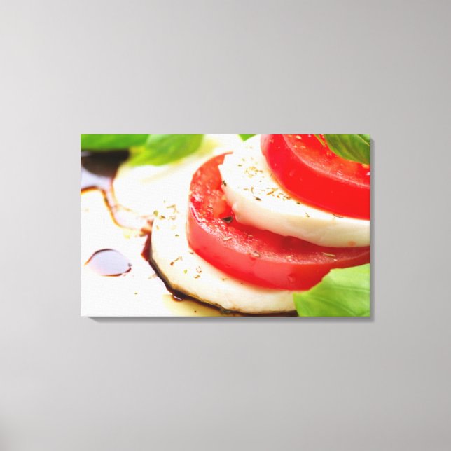 Caprese Salad. Tomato and Mozzarella slices Canvas Print (Front)
