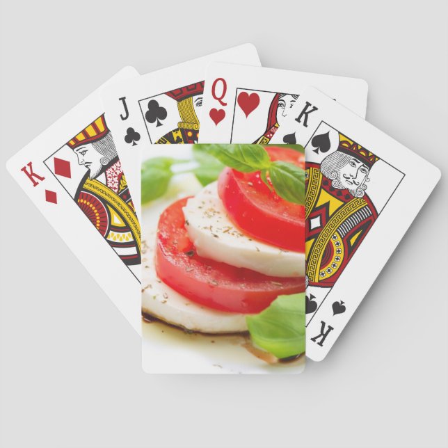 Caprese Salad. Tomato and Mozzarella slices Playing Cards (Back)