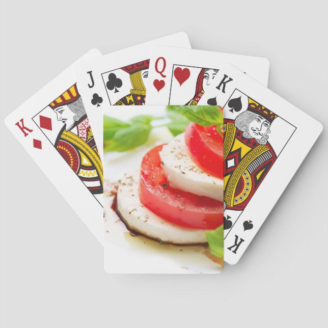 Caprese Salad. Tomato and Mozzarella slices Playing Cards (Back)