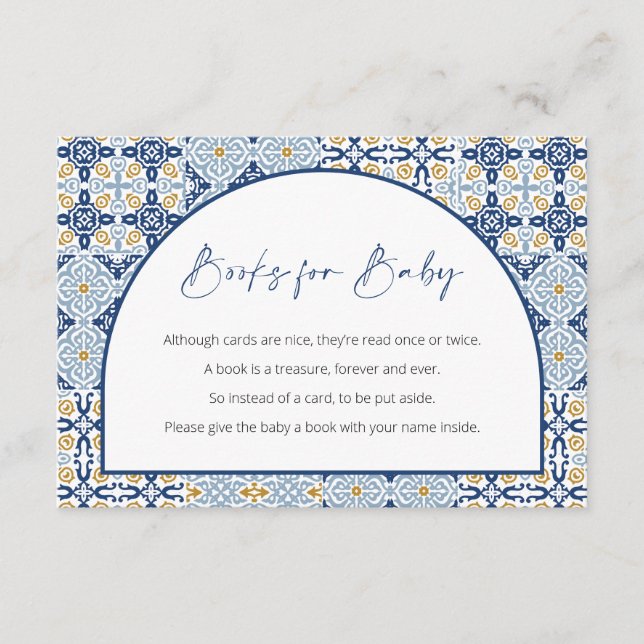 Capri Baby Shower, Italian Theme, Books for Baby  Enclosure Card (Front)