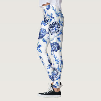 Capri Blue Floral Toile Leggings