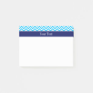 Capri Blue SLg Chevron Navy Name Monogram Post-it Notes