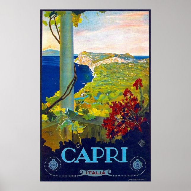 Capri, coastline, sea, Italy, Italian riviera Poster (Front)