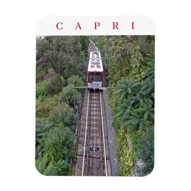 Capri funicular view fridge magnet (Vertical)