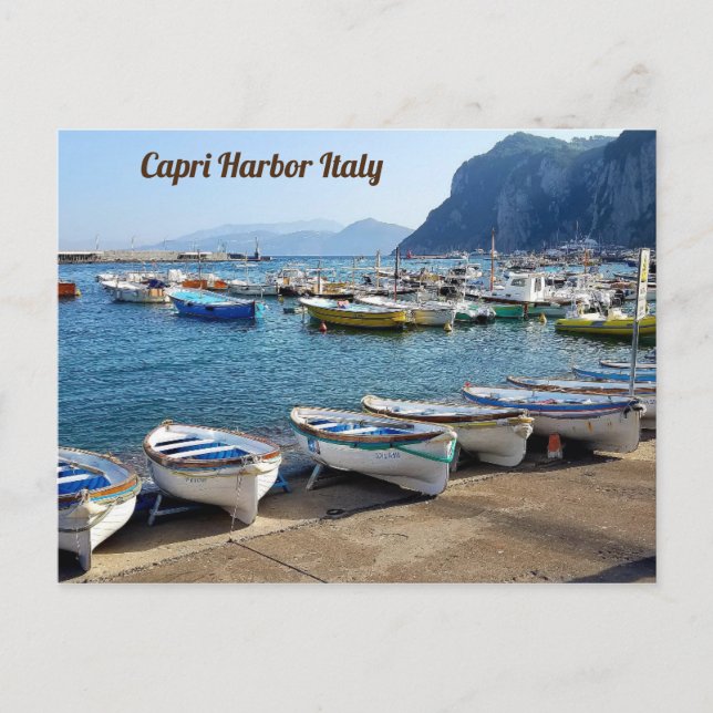 Capri Harbour Italy Postcard (Front)