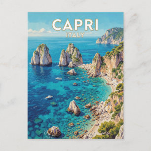 Capri Italy Faraglioni Travel Scene 🌊 Postcard