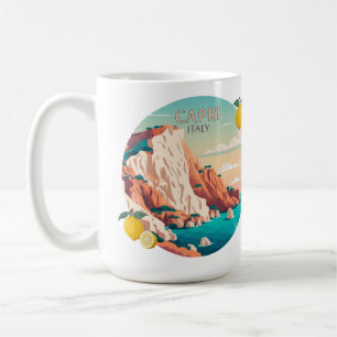 Capri Italy Lemons Mediterranean Island Retro Coffee Mug